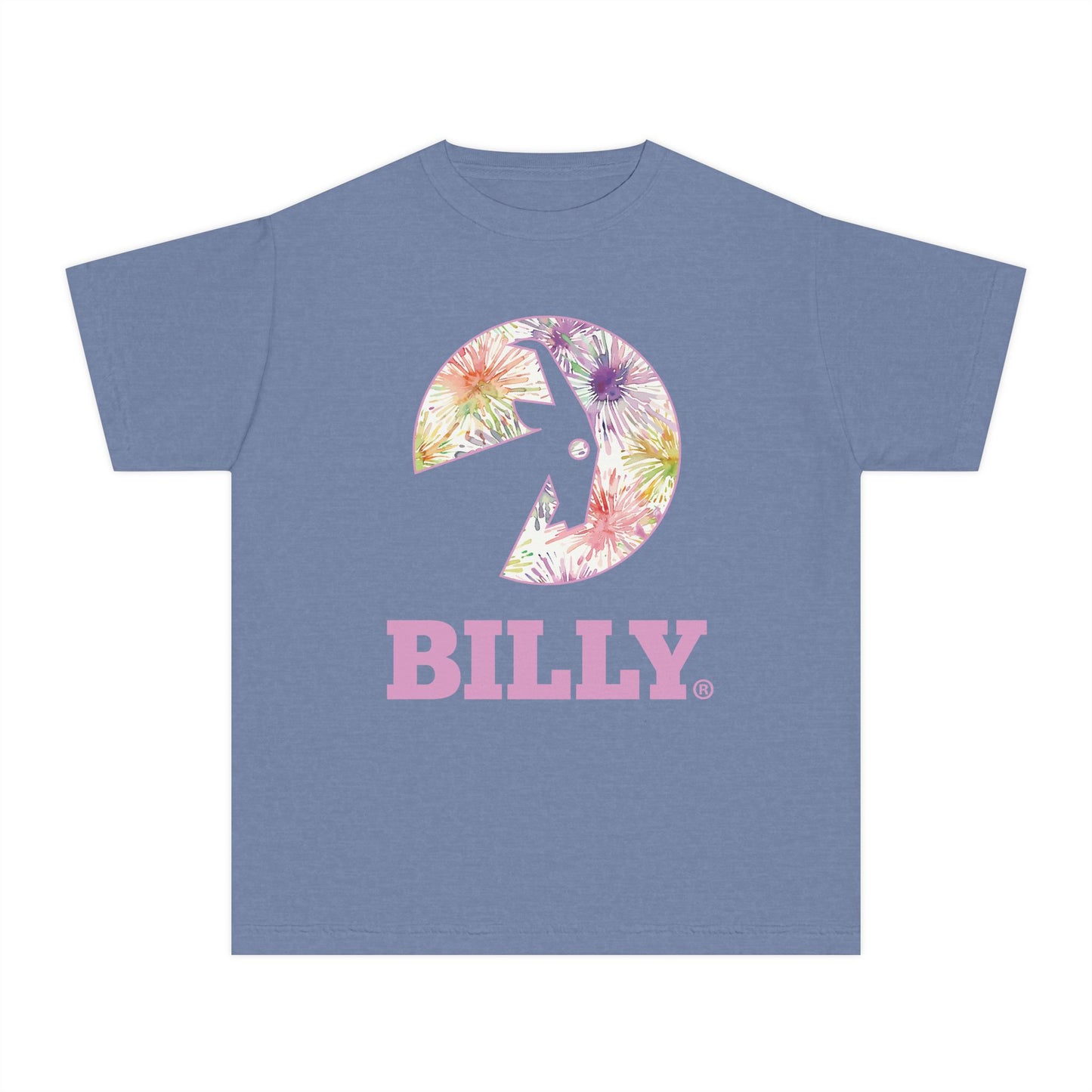 BILLY Youth Midweight Tee (Floral Logo) - AVAILABLE IN 4 COLORS