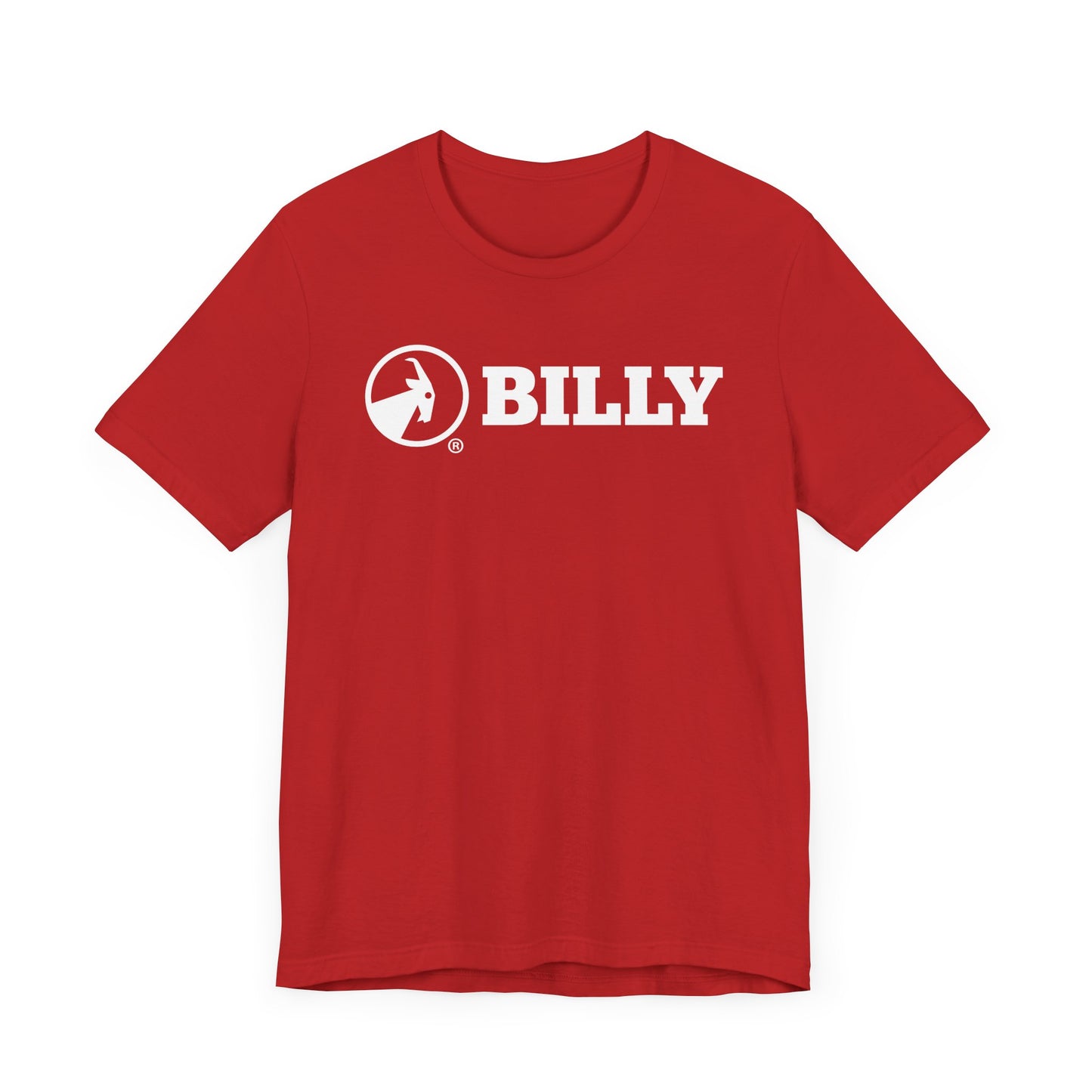 BILLY Adult Unisex Jersey Short Sleeve Tee (White Horizontal Logo)