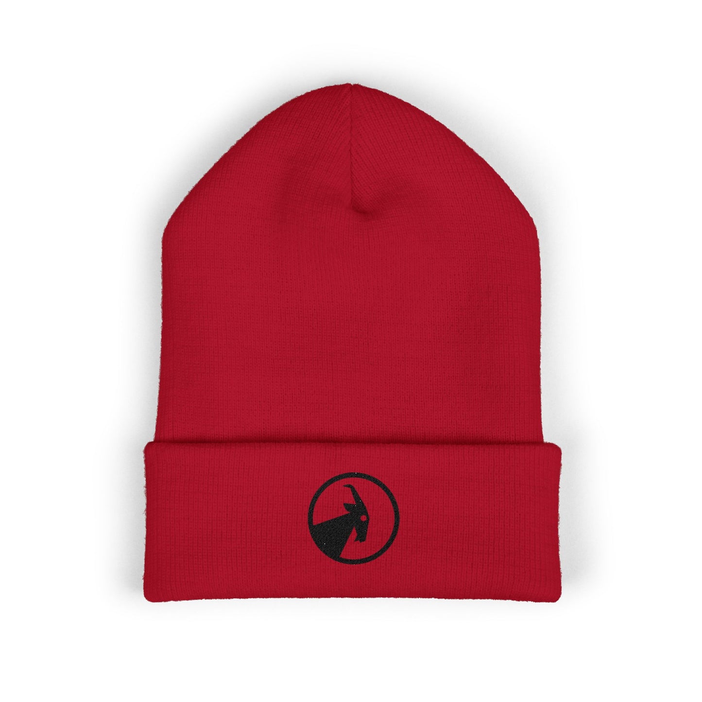 BILLY Classic Cuffed Beanie (Black Goat - Embroidery) — AVAILABLE IN 7 COLORS