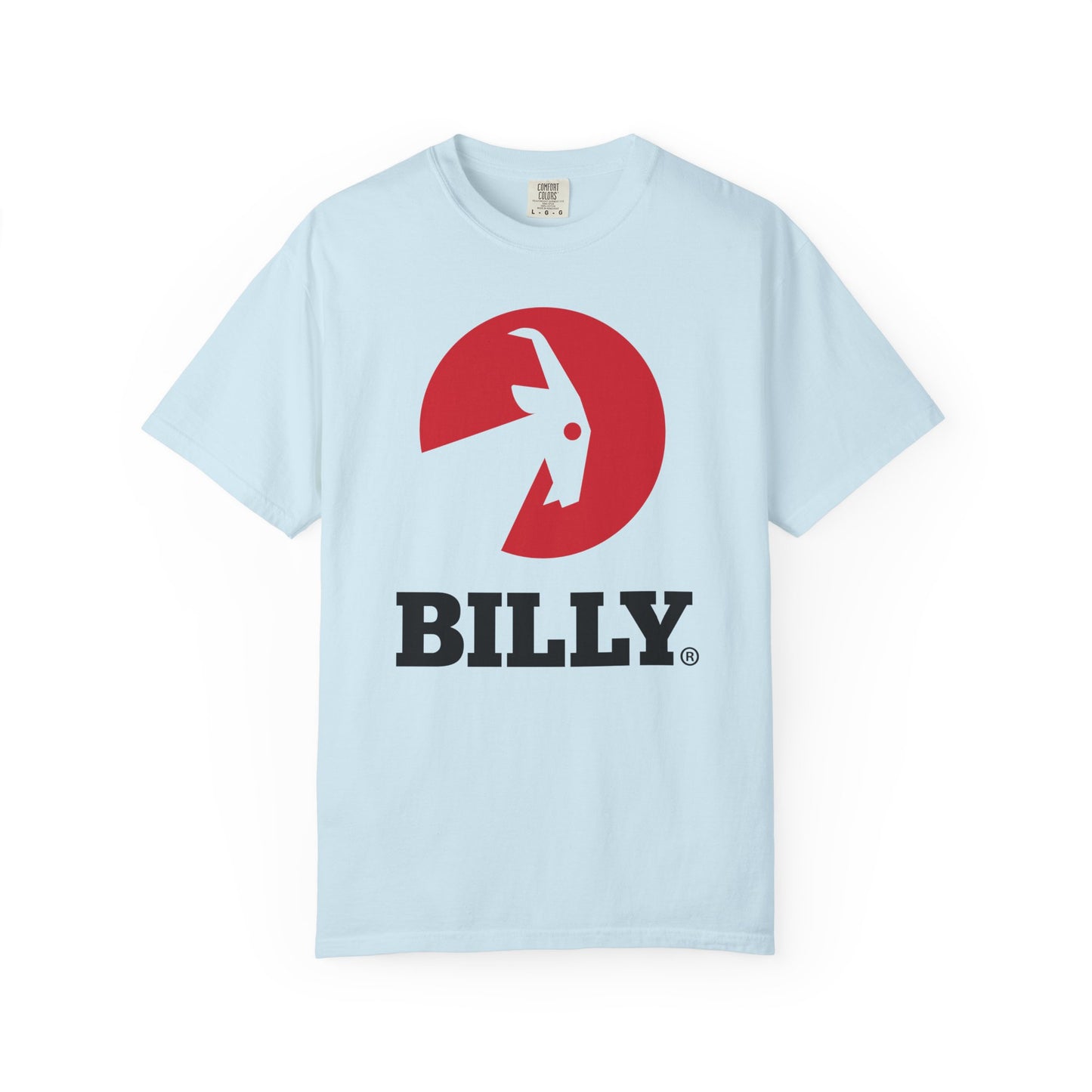 BILLY Unisex Garment-Dyed T-Shirt (Black/Red Vertical Logo)