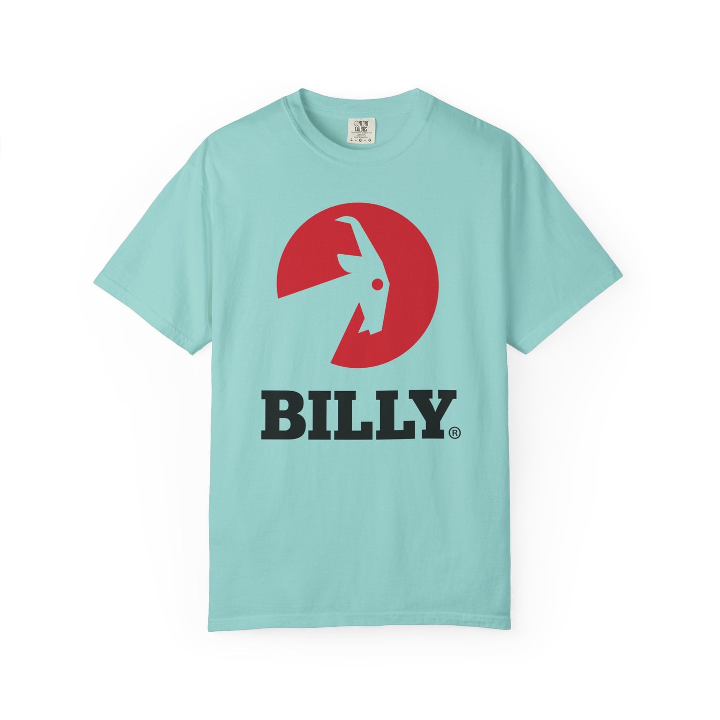 BILLY Unisex Garment-Dyed T-Shirt (Black/Red Vertical Logo)