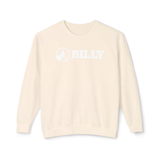 BILLY Unisex Lightweight Crewneck Sweatshirt (White Horizontal Logo) — AVAILABLE IN 5 COLORS