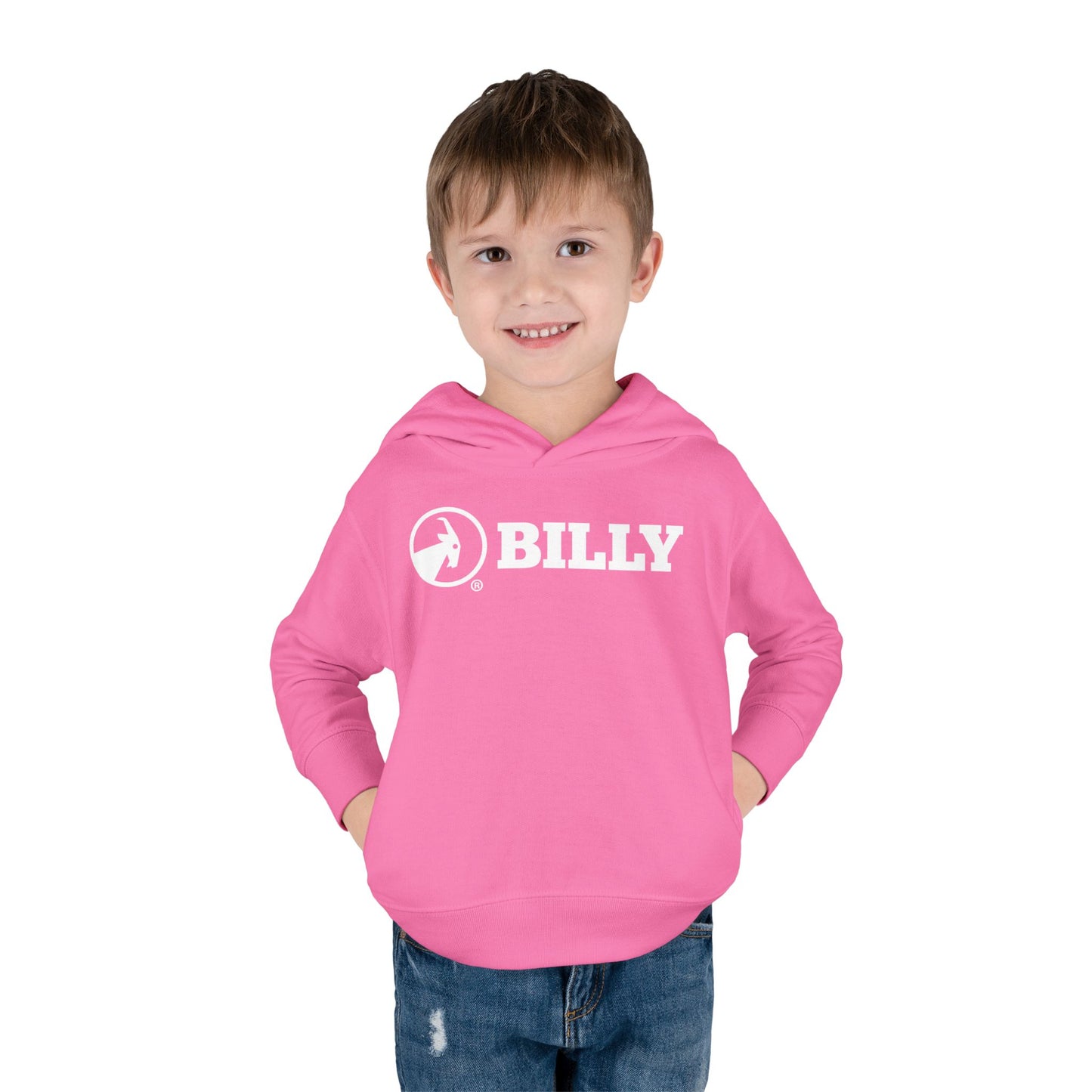 BILLY Core Toddler Pullover Fleece Hoodie (White Horizontal Logo) — AVAILABLE IN 4 COLORS