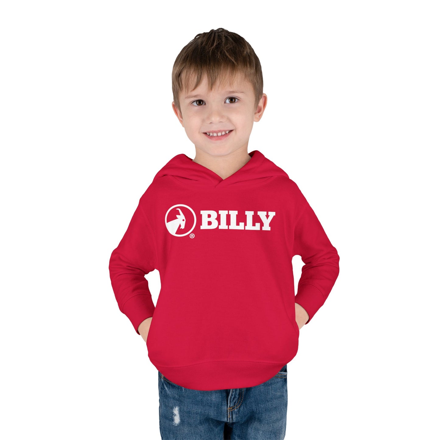BILLY Core Toddler Pullover Fleece Hoodie (White Horizontal Logo) — AVAILABLE IN 4 COLORS