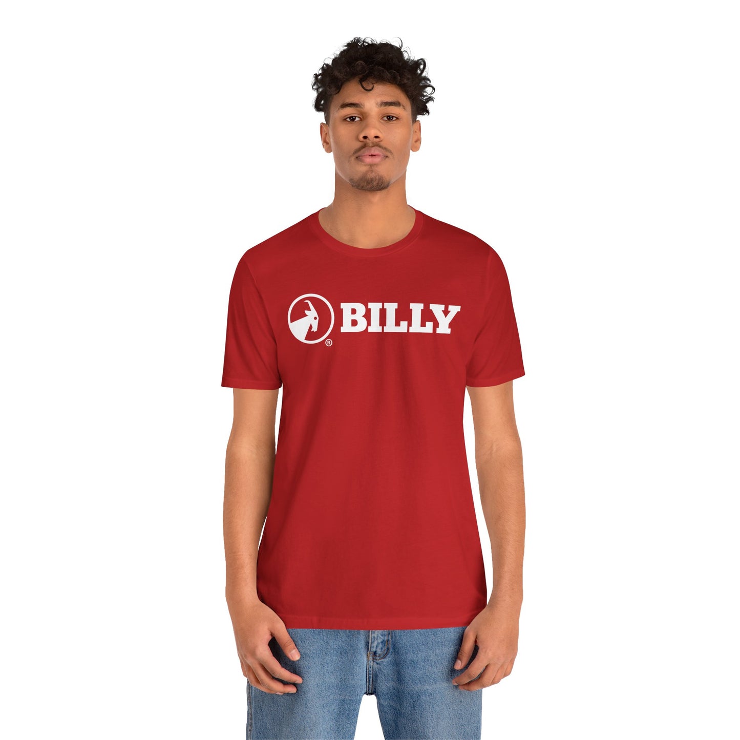 BILLY Adult Unisex Jersey Short Sleeve Tee (White Horizontal Logo)