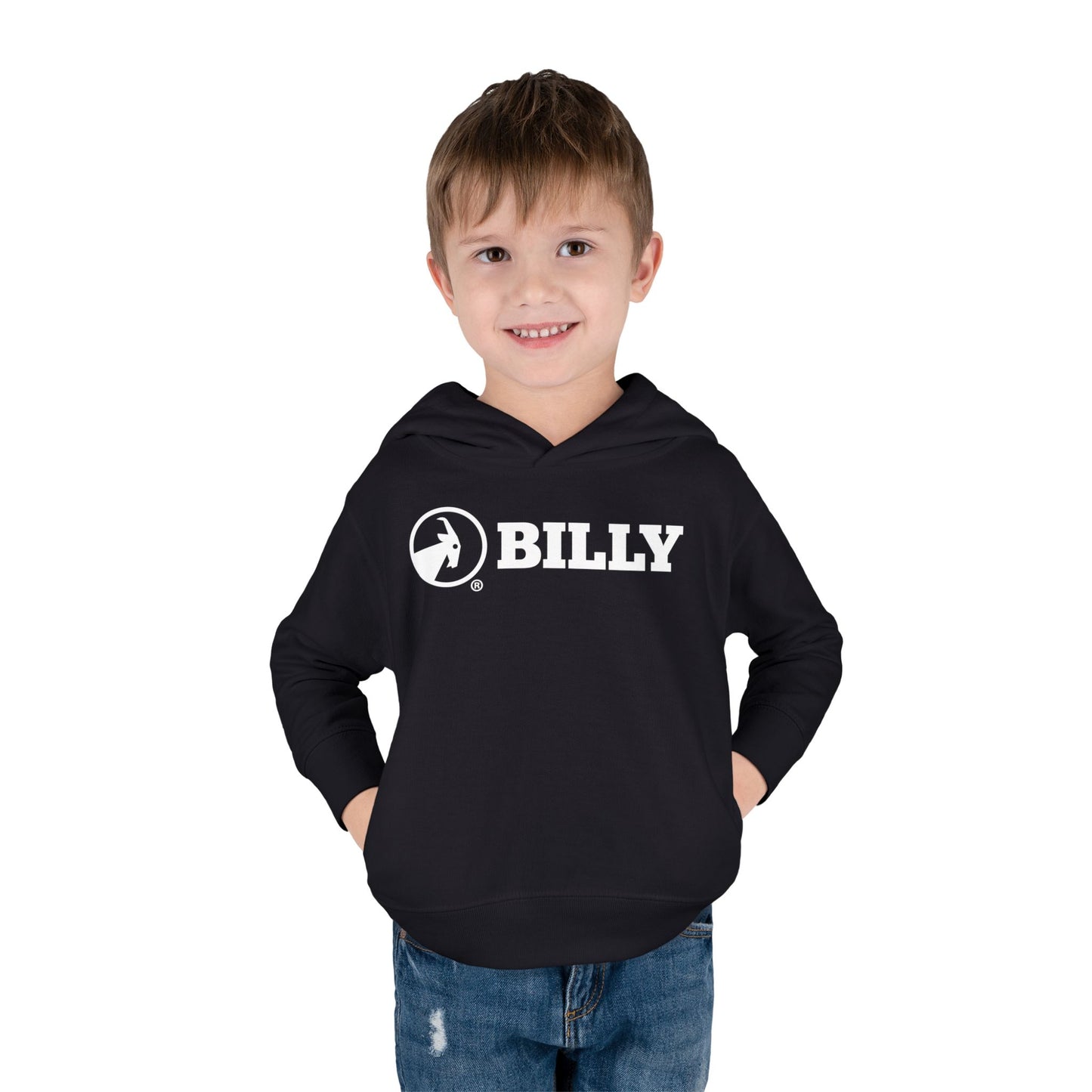 BILLY Core Toddler Pullover Fleece Hoodie (White Horizontal Logo) — AVAILABLE IN 4 COLORS