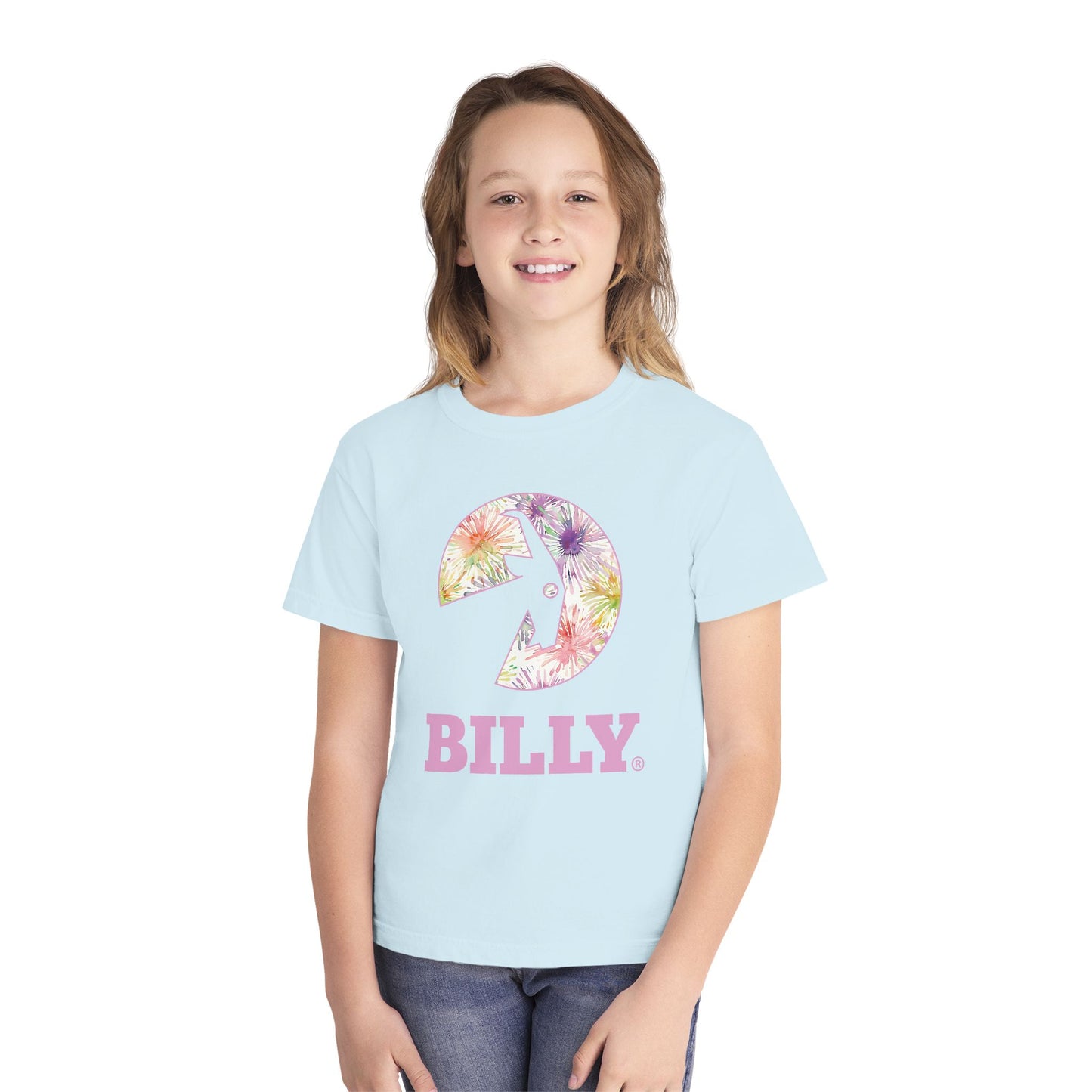BILLY Youth Midweight Tee (Floral Logo) - AVAILABLE IN 4 COLORS