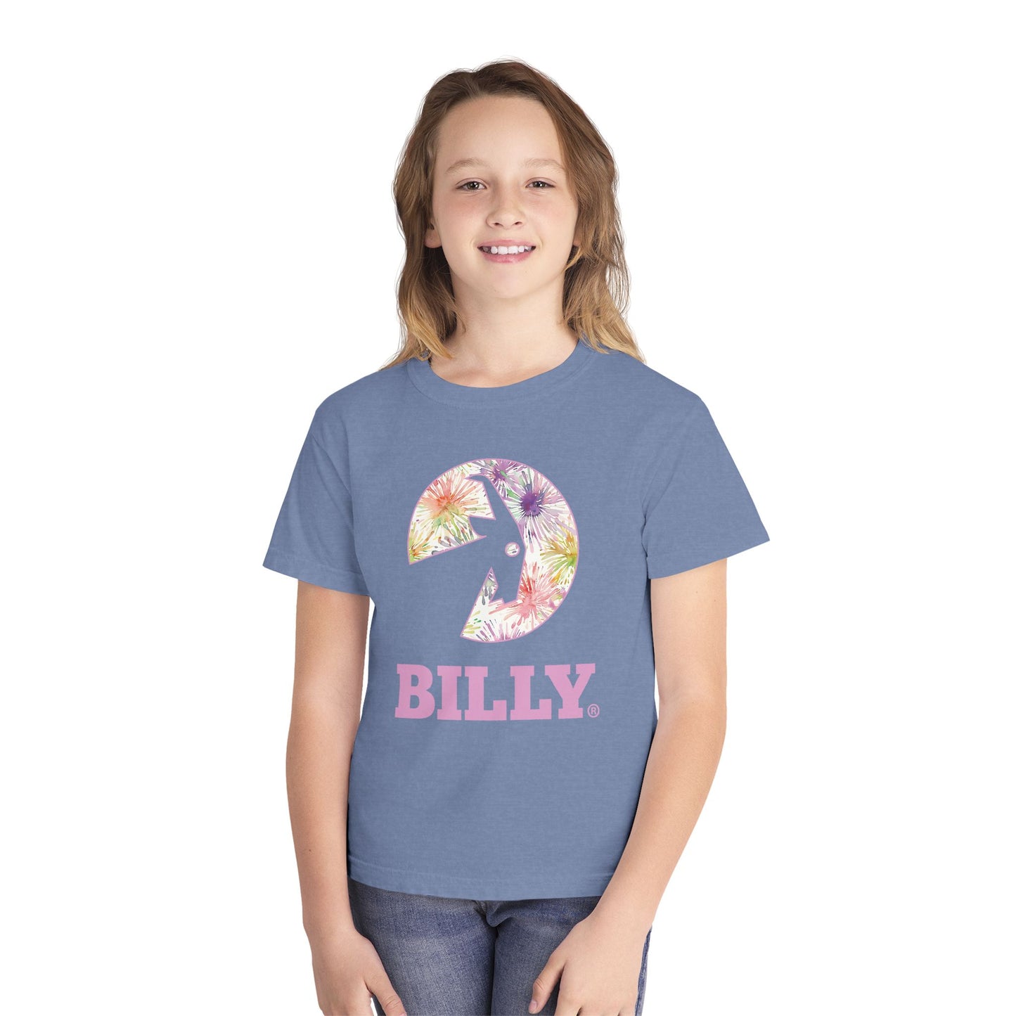 BILLY Youth Midweight Tee (Floral Logo) - AVAILABLE IN 4 COLORS