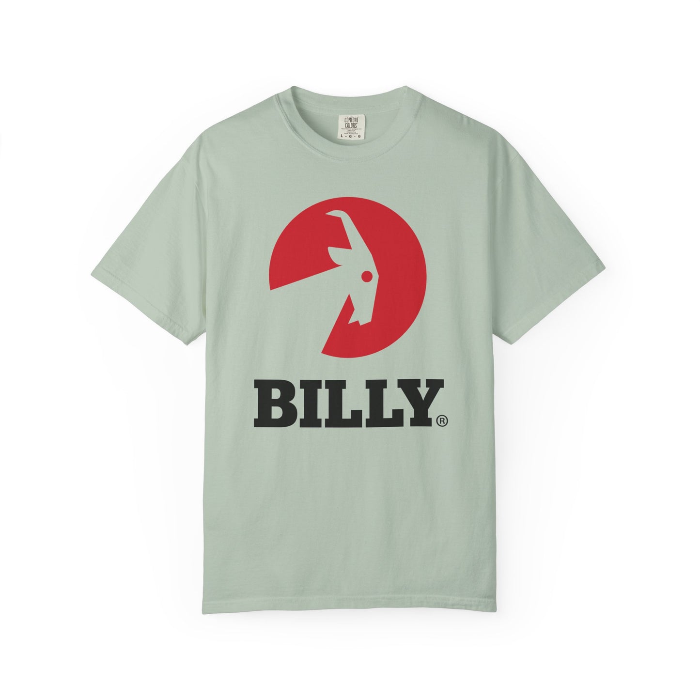 BILLY Unisex Garment-Dyed T-Shirt (Black/Red Vertical Logo)