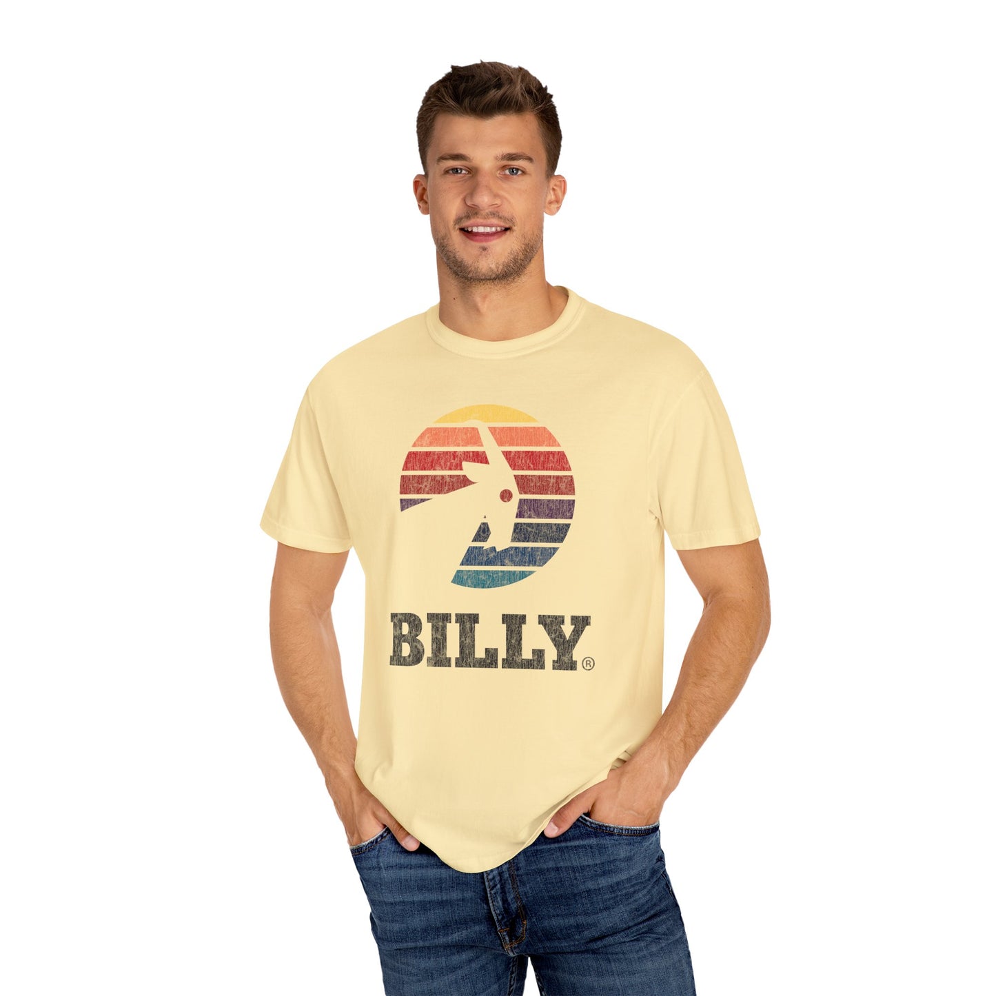 BILLY Adult Unisex Garment-Dyed T-Shirt (Vintage Logo) — AVAILABLE IN 6 COLORS