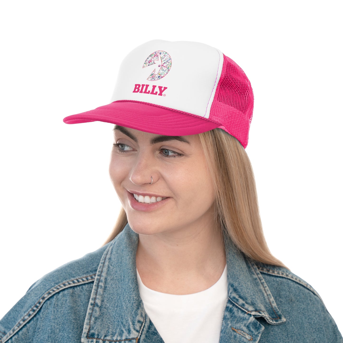 BILLY Foam Trucker Cap (Sasha Splatter - Pink Print) — AVAILABLE IN 2 COLORS