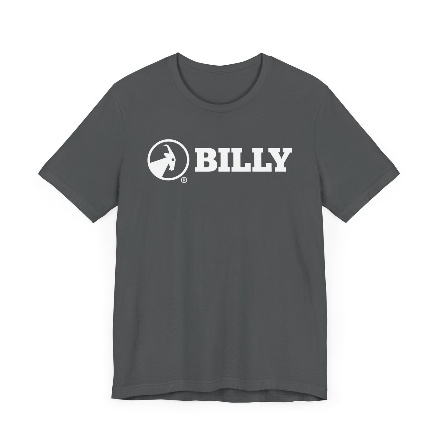 BILLY Adult Unisex Jersey Short Sleeve Tee (White Horizontal Logo)