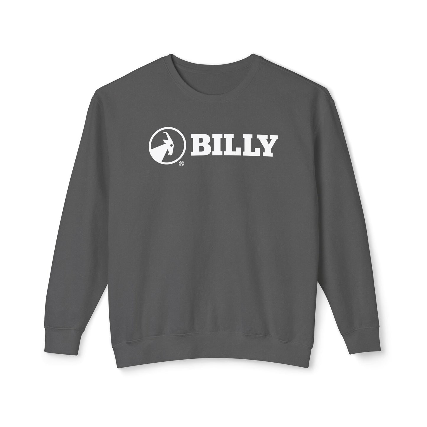 BILLY Unisex Lightweight Crewneck Sweatshirt (White Horizontal Logo) — AVAILABLE IN 5 COLORS