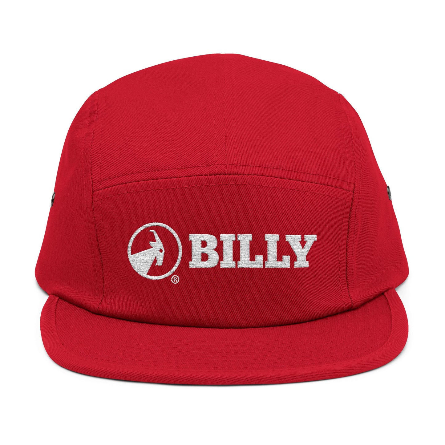 BILLY 5 Panel Cap (White Horizontal Logo - Embroidery) — AVAILABLE IN 6 COLORS