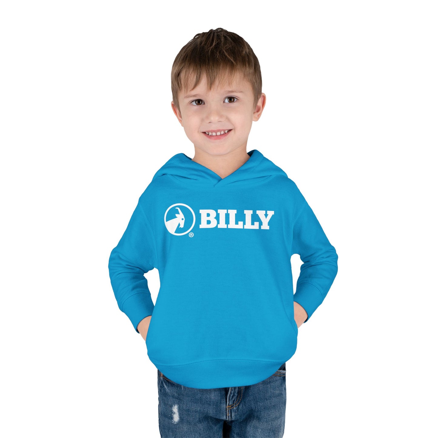 BILLY Core Toddler Pullover Fleece Hoodie (White Horizontal Logo) — AVAILABLE IN 4 COLORS