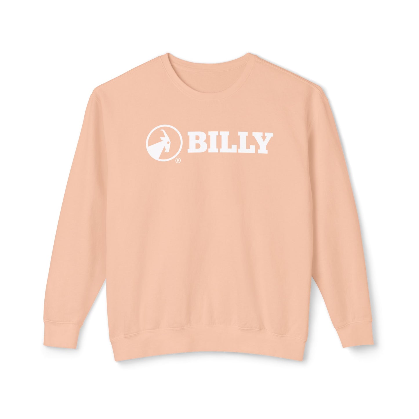 BILLY Unisex Lightweight Crewneck Sweatshirt (White Horizontal Logo) — AVAILABLE IN 5 COLORS