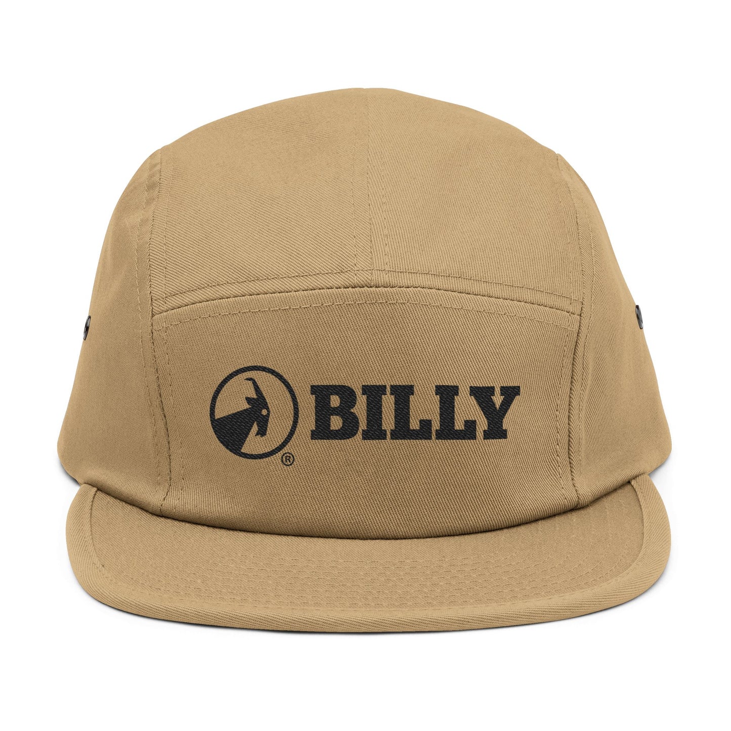 BILLY 5 Panel Cap (Black Horizontal Logo - Embroidery) — AVAILABLE IN 6 COLORS