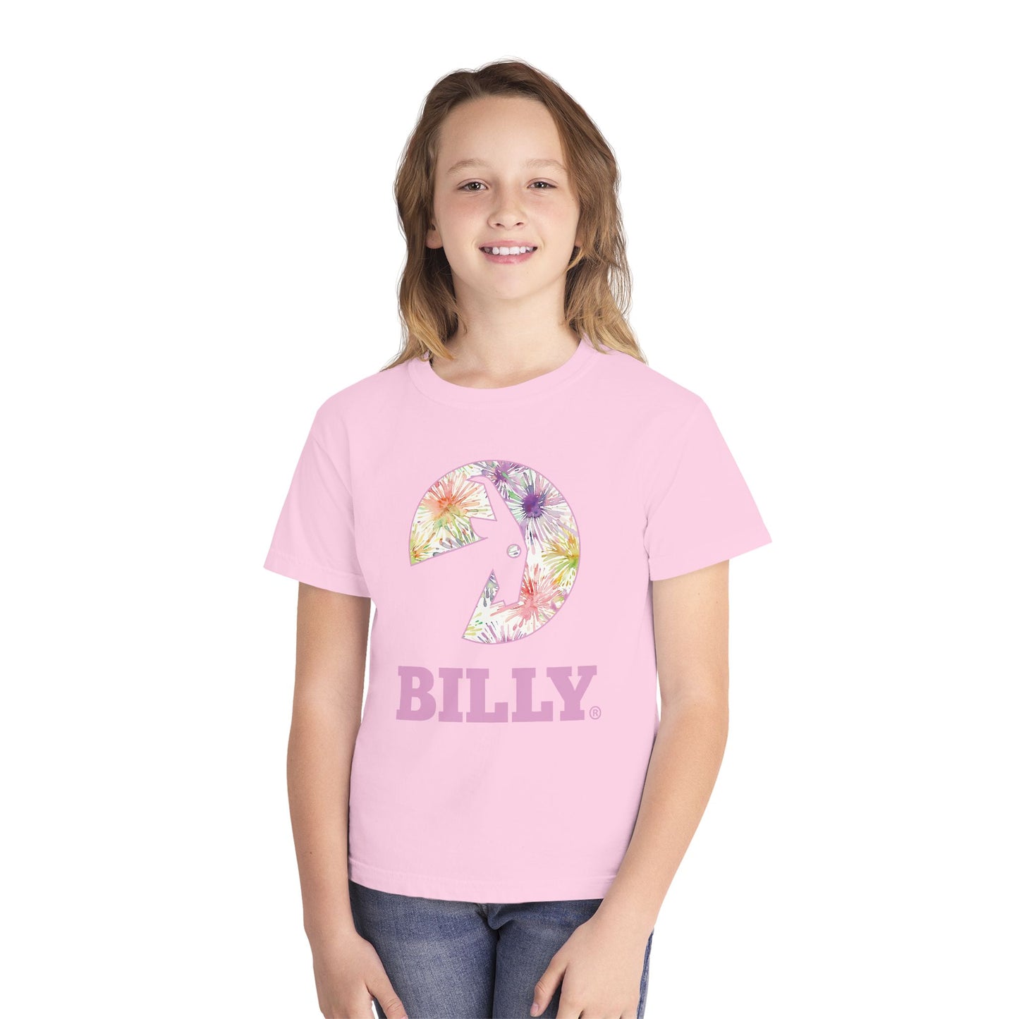 BILLY Youth Midweight Tee (Floral Logo) - AVAILABLE IN 4 COLORS