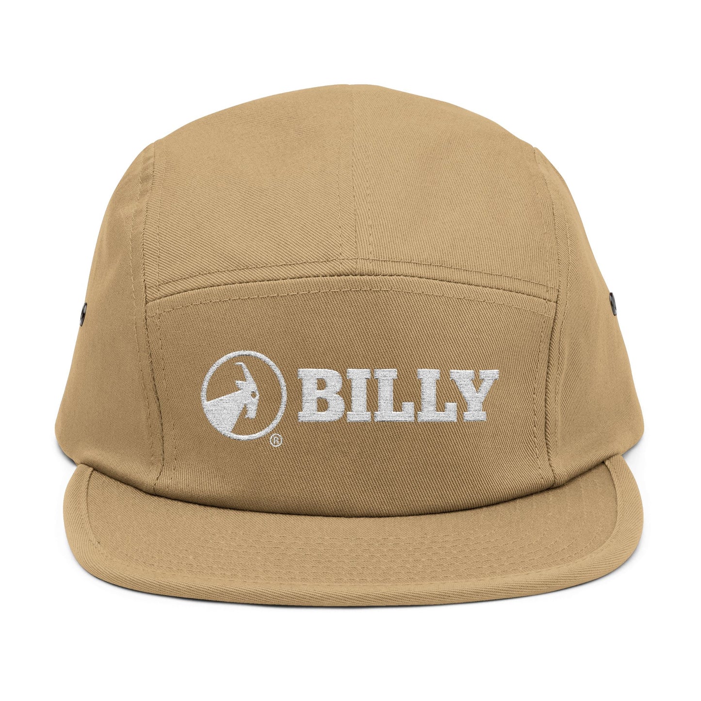 BILLY 5 Panel Cap (White Horizontal Logo - Embroidery) — AVAILABLE IN 6 COLORS
