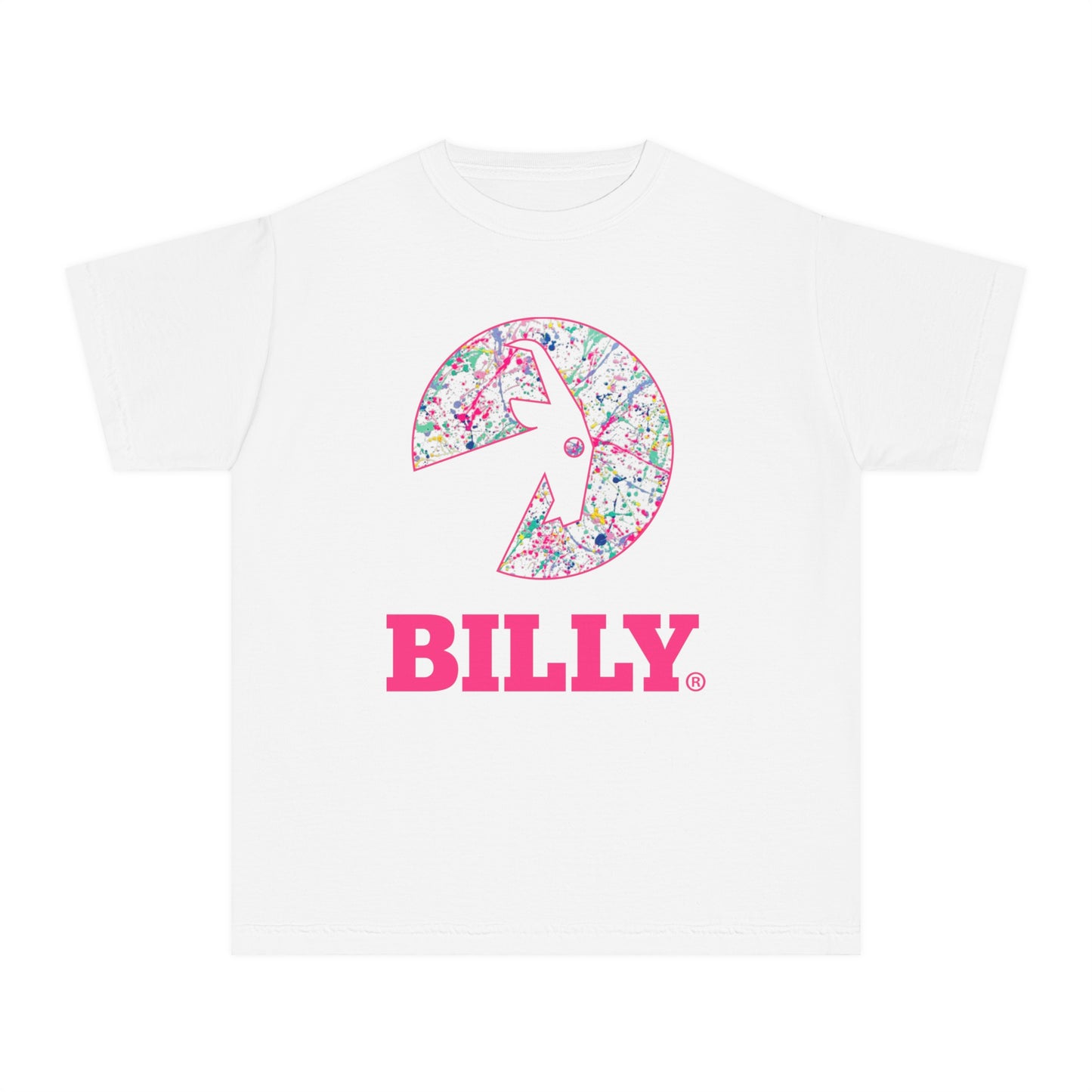 BILLY Youth Midweight Tee (Sasha Splatter - Pink Print)