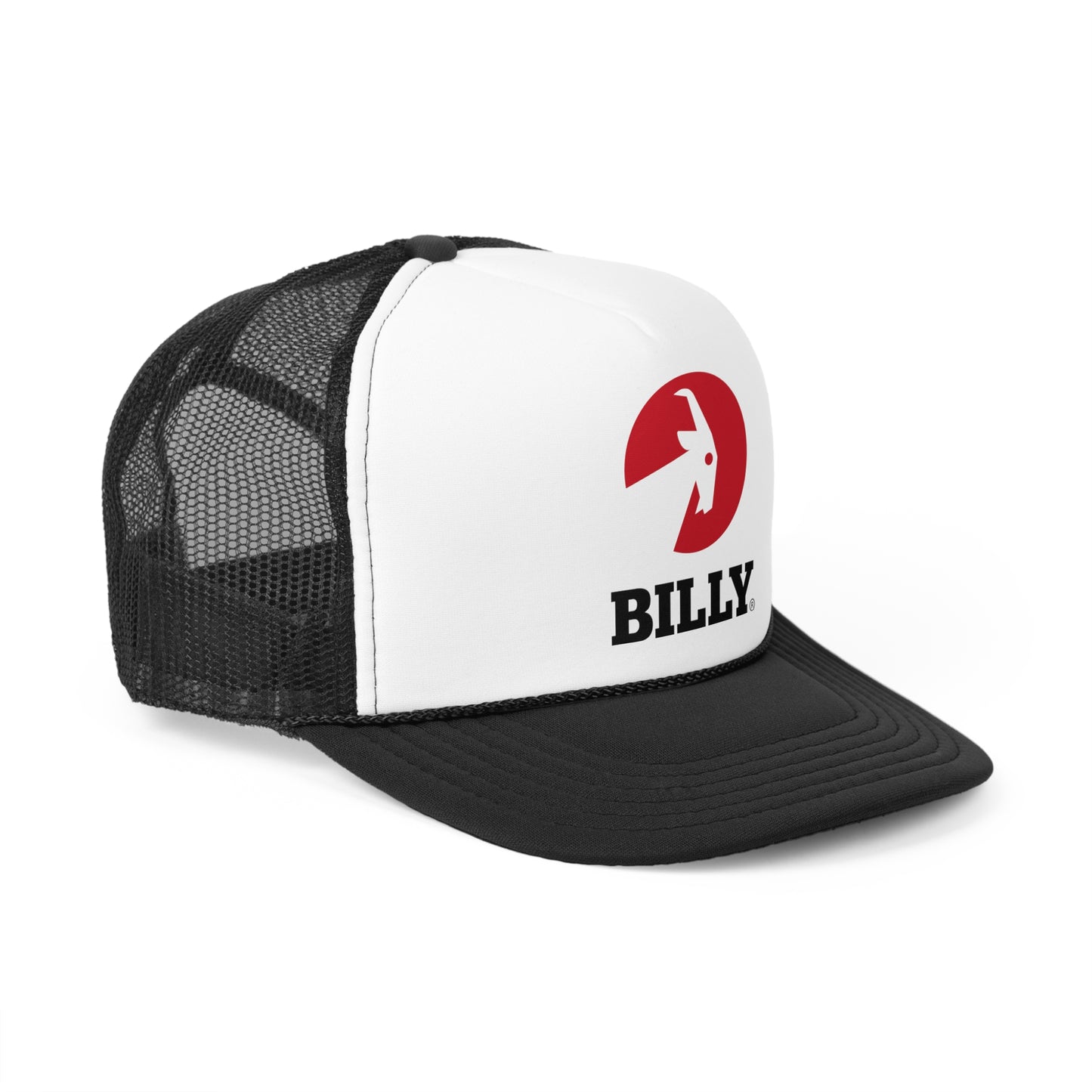 BILLY Foam Trucker Cap (Red/Black Vertical Logo - Print)