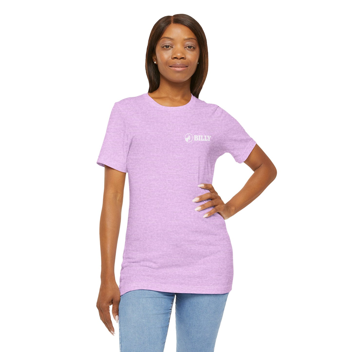 BILLY Adult Unisex Jersey Short Sleeve Tee (White Horizontal Logo - LCP)