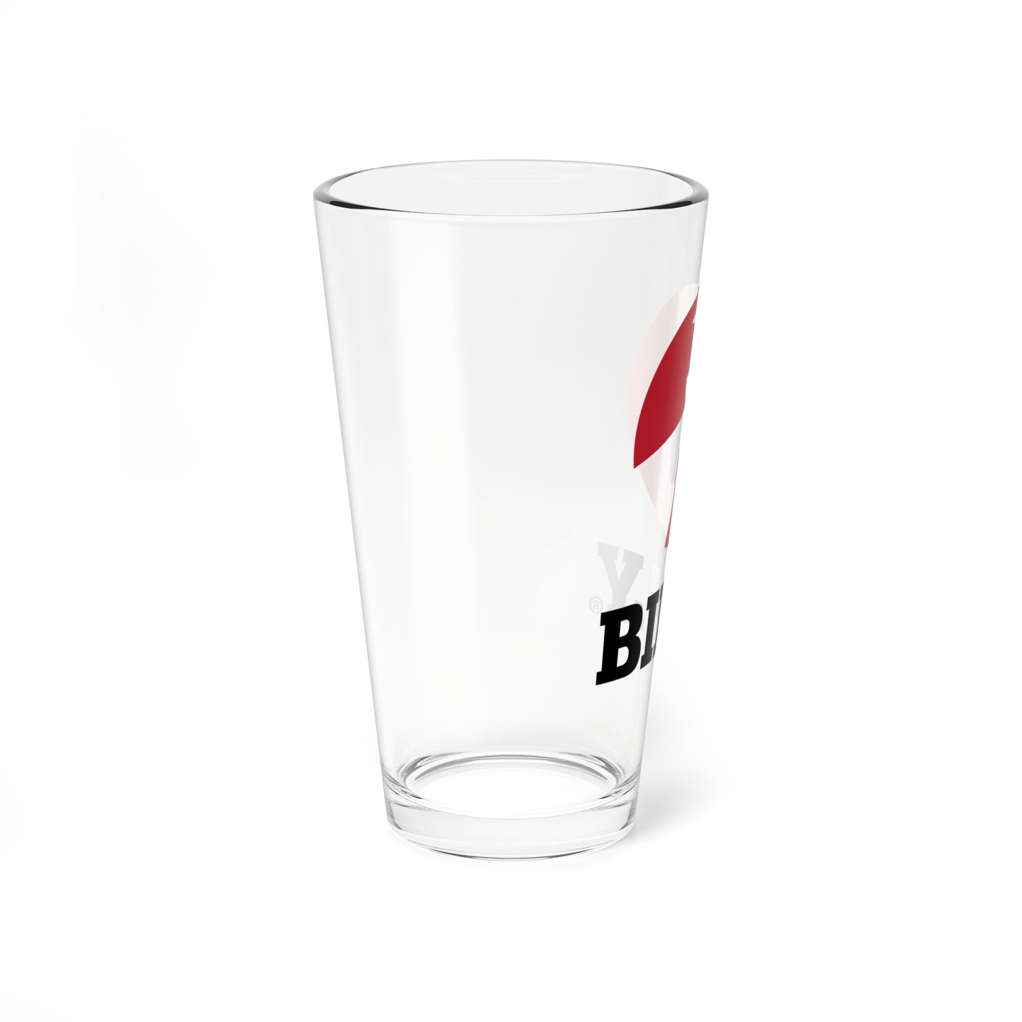 BILLY Mixing Glass, 16oz (Red/Black Vertical Logo)