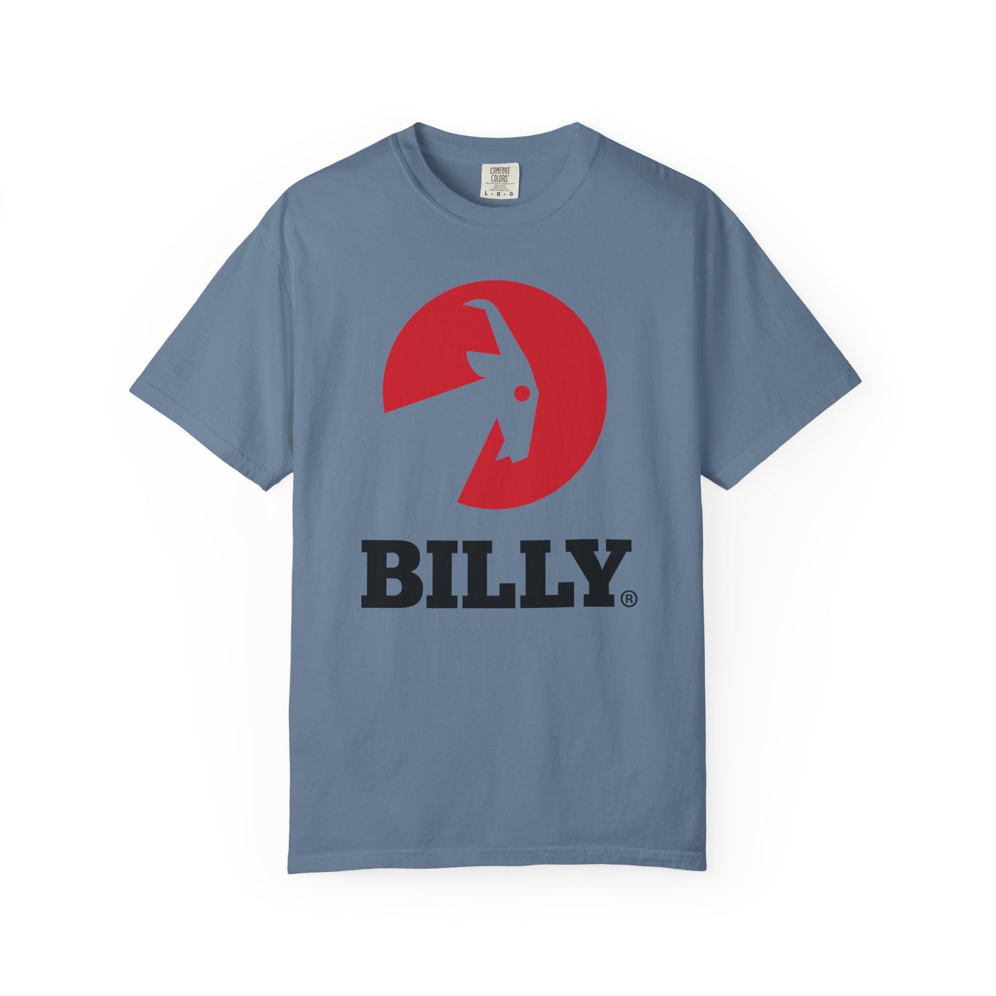 BILLY Unisex Garment-Dyed T-Shirt (Black/Red Vertical Logo)