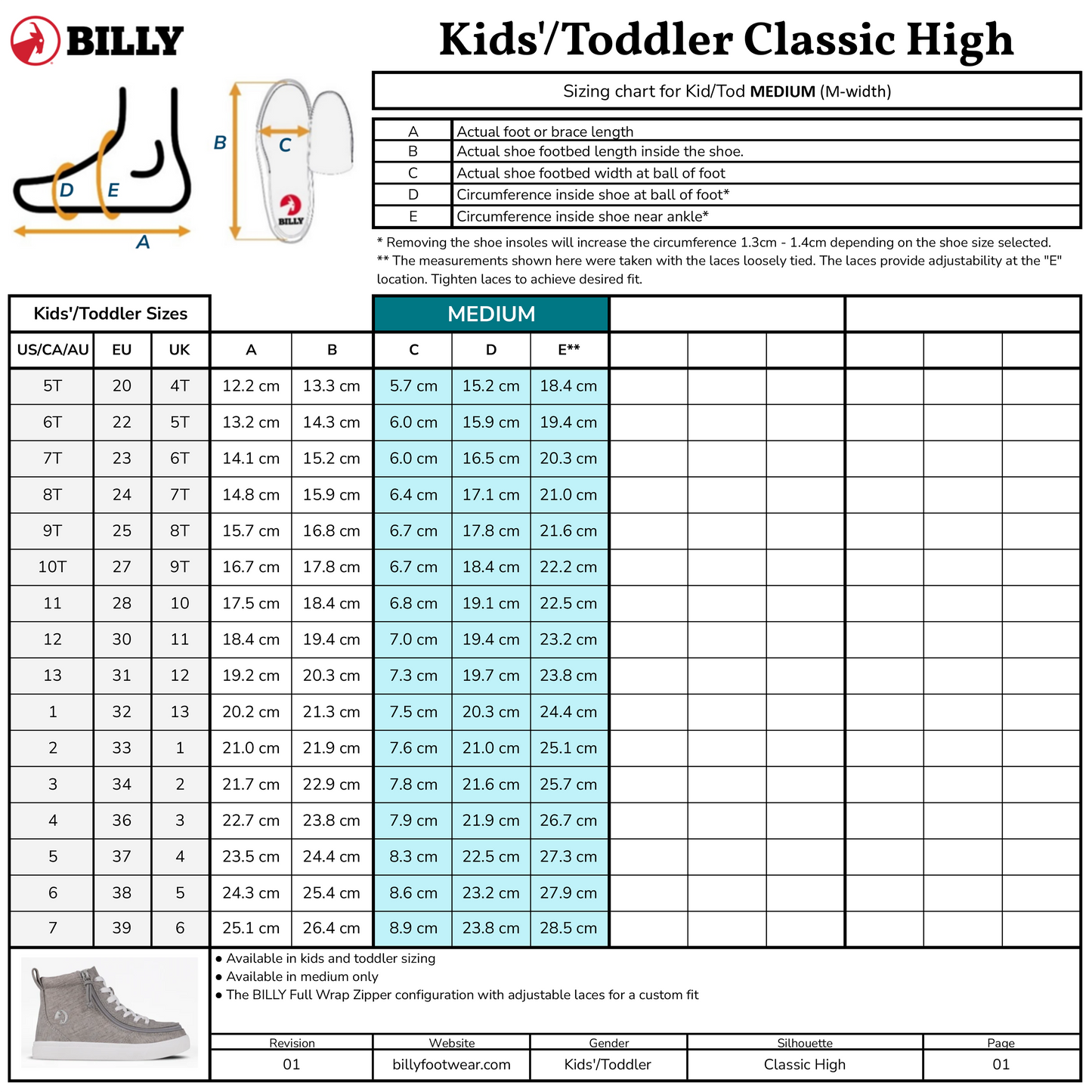 Grey Jersey BILLY Classic Lace High