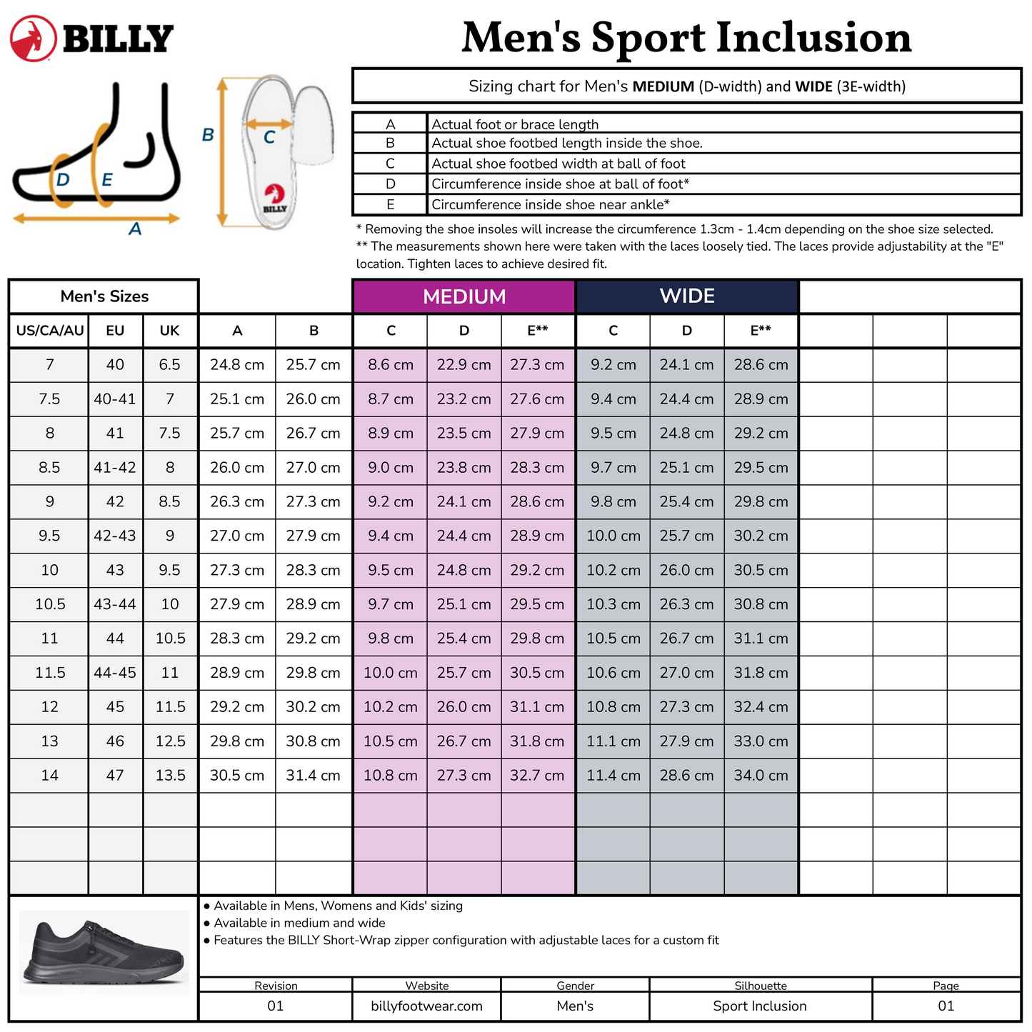Men's Charcoal BILLY Sport Inclusion