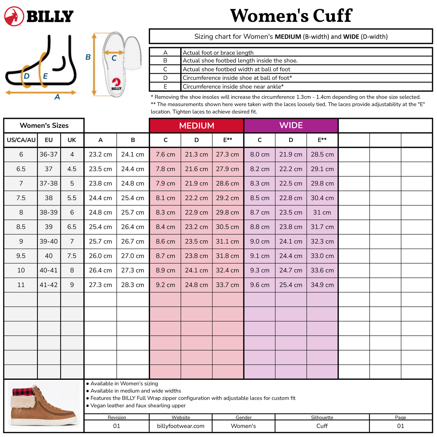 SALE - Women's Cognac BILLY Cuff