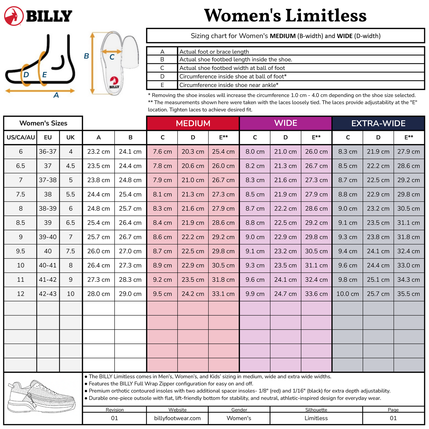 Women's Black BILLY Limitless