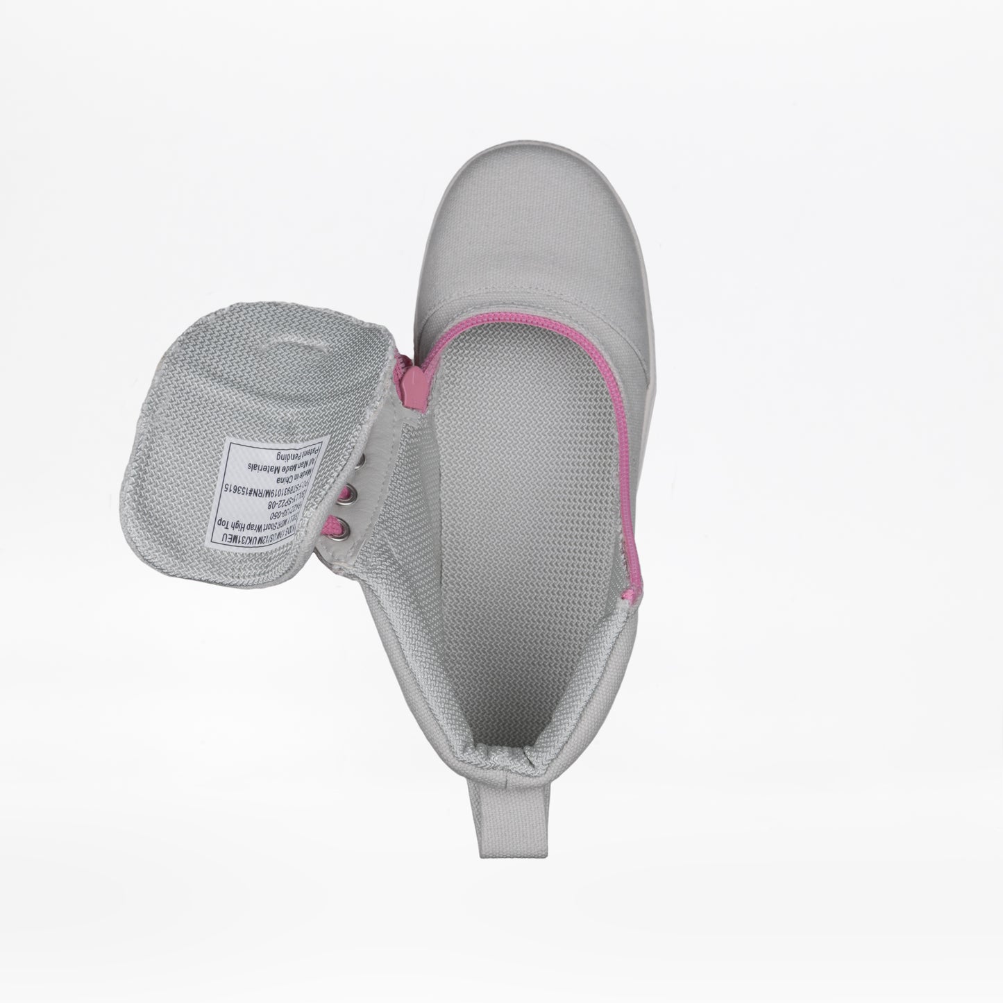 FINAL SALE - Grey/Pink BILLY D|R Short Wrap High Tops