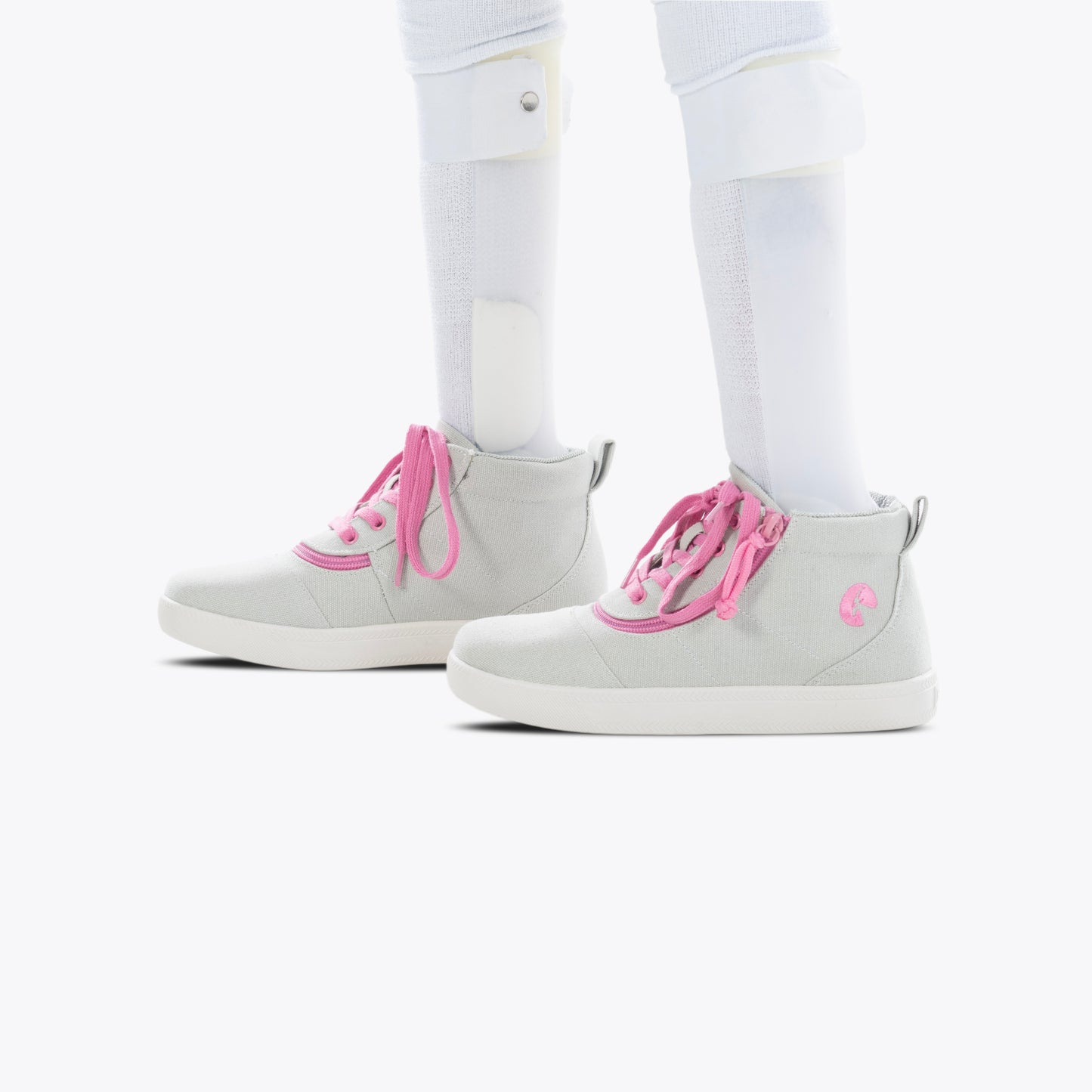 FINAL SALE - Grey/Pink BILLY D|R Short Wrap High Tops