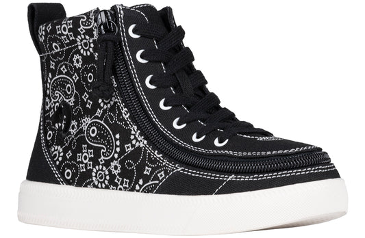 FINAL SALE - Black Paisley BILLY Classic Lace High Tops