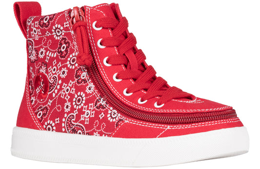 SALE - Red Paisley BILLY Classic Lace High Tops