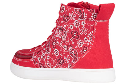 FINAL SALE - Women's Red Paisley BILLY Sneaker Classic High Tops