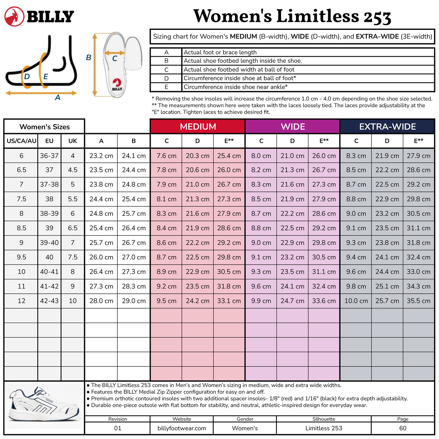 Women's White/Navy BILLY Limitless 253