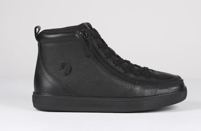 FINAL SALE - Black to the Floor Leather BILLY Classic Lace High Tops