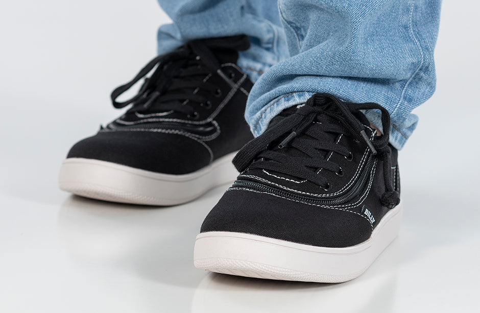 FINAL SALE - Men's Black/White Stitch BILLY Sneaker Low Tops