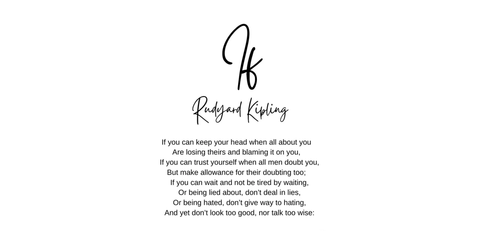If— by Rudyard Kipling | BILLY Footwear
