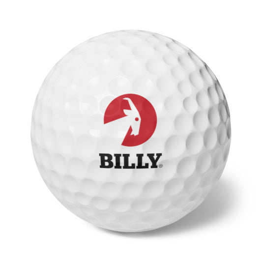 BILLY Golf Balls, 6pcs (Red/Black Vertical Logo)