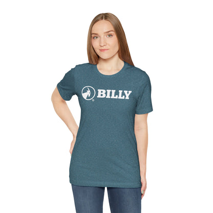 BILLY Adult Unisex Jersey Short Sleeve Tee (White Horizontal Logo)