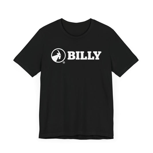 BILLY Adult Unisex Jersey Short Sleeve Tee (White Horizontal Logo)
