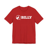 BILLY Adult Unisex Jersey Short Sleeve Tee (White Horizontal Logo)