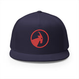 BILLY 5 Panel Flat Bill Trucker Cap (Red Goat - Embroidery) — AVAILABLE IN 13 COLORS