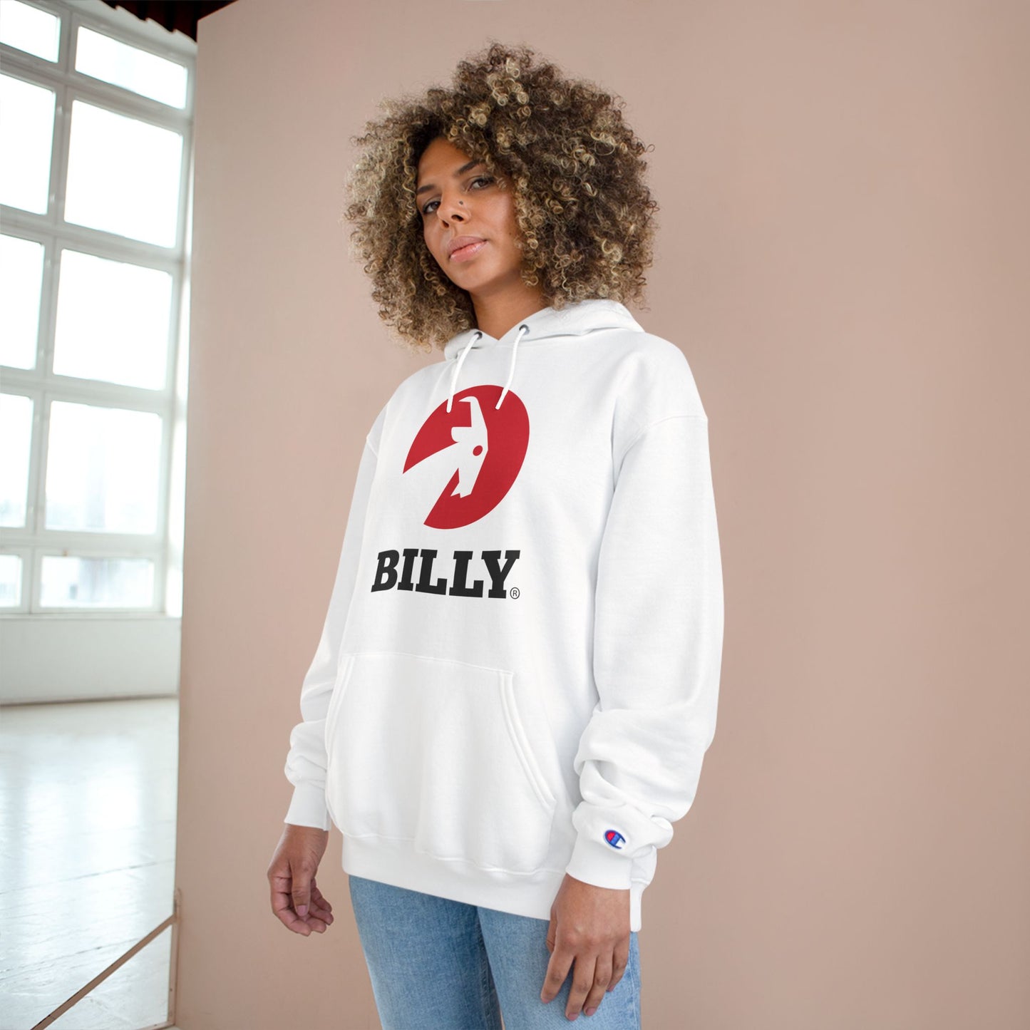 BILLY Core Adult Unisex Hoodie (Red/Black Vertical Logo)