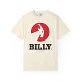 BILLY Unisex Garment-Dyed T-Shirt (Black/Red Vertical Logo)