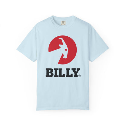 BILLY Unisex Garment-Dyed T-Shirt (Black/Red Vertical Logo)