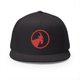 BILLY 5 Panel Flat Bill Trucker Cap (Red Goat - Embroidery) — AVAILABLE IN 13 COLORS